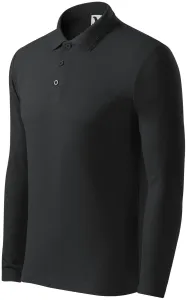 MALFINI Pánská polokošile s dlouhým rukávem Pique Polo LS - Ebony gray | S