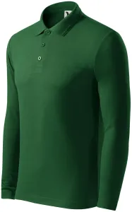 MALFINI Pánská polokošile s dlouhým rukávem Pique Polo LS - Lahvově zelená | XXXL