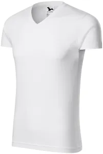 MALFINI Pánské tričko Slim Fit V-neck - Bílá | M