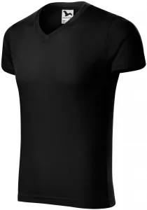 MALFINI Pánské tričko Slim Fit V-neck - Černá | L