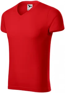 MALFINI Pánské tričko Slim Fit V-neck - Červená | XL