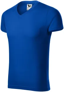 MALFINI Pánské tričko Slim Fit V-neck - Královská modrá | S