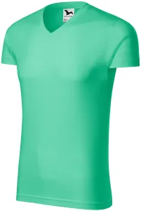 MALFINI Pánské tričko Slim Fit V-neck - Mátová | XXXL