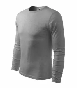 MALFINI Pánské tričko s dlouhým rukávem Fit-T Long Sleeve - Tmavě šedý melír | XXL