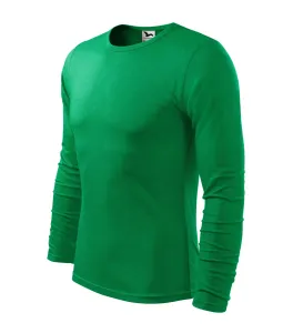 MALFINI Pánské tričko s dlouhým rukávem Fit-T Long Sleeve - Středně zelená | M