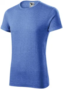 Pánské triko s vyhrnutými rukávy, modrý melír, 3XL