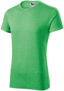 Pánské triko s vyhrnutými rukávy, zelený melír, 2XL