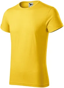 Pánské triko s vyhrnutými rukávy, žlutý melír, 2XL