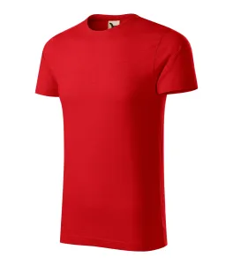 Pánské triko, strukturovaná organická bavlna, červená