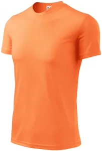Tričko s asymetrickým průkrčníkem, neonová mandarinková, S