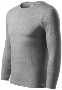 MALFINI Tričko s dlouhým rukávem Progress LS - Tmavě šedý melír | XS