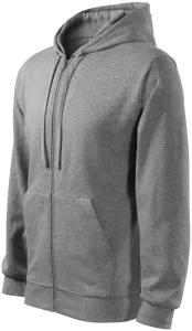 MALFINI Pánská mikina Trendy Zipper - Tmavě šedý melír | S