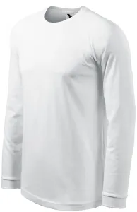 Pánské triko s dlouhým rukávem, kontrastní, bílá