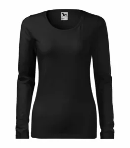 MALFINI Dámské tričko s dlouhým rukávem Slim - Černá | M