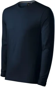 Přiléhavé pánské tričko s dlouhým rukávem, tmavomodrá