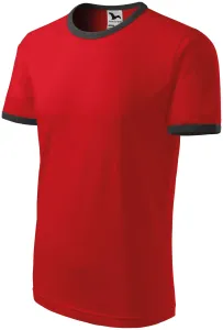 Unisex tričko kontrastní, červená