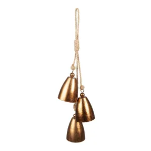 3ks měděné antik závěsné dekorativní kovové zvonky - Ø 11*40 cm 6Y5380