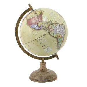 Barevný dekorativní glóbus na dřevěném podstavci Globe - 22*22*37 cm 64913