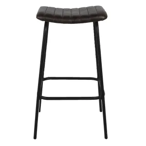 Černá barová stolička s koženým sedákem Pite - 45*37*76 cm 50544