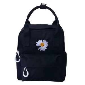 Černý batoh s květinou - 21*9*23 cm MLLLBAG0023Z