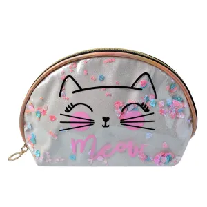 Béžová dámská toaletní taška kočička Meow - 22*8*14 cm JZTB0065BE