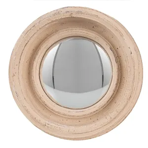 Béžové antik kulaté nástěnné vypouklé zrcadlo Beneoit – Ø 16*4 cm 62S204W