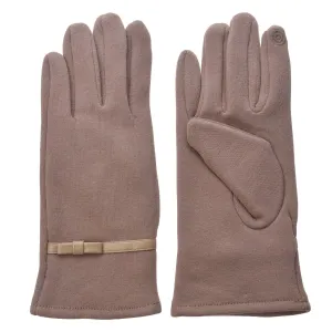 Béžové dámské rukavice s mašličkou - 8*24 cm MLGL0046CH