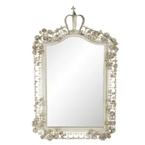 Béžové zrcadlo s ozdobným rámem ve vintage stylu - 63*6*102 cm 52S211