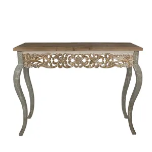Béžovo-hnědý dřevěný konzolový stůl Ferriette - 125*41*91 cm 5H0649