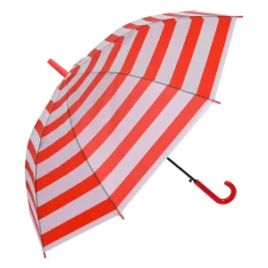 Bílo červený pruhovaný deštník - Ø 93*90 cm MLUM0032R