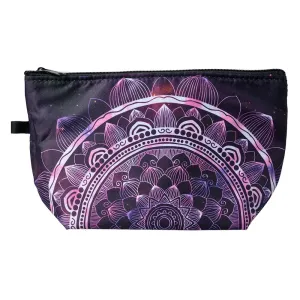 Černá dámská toaletní taška s fialovým ornamentem - 22*13*18 cm JZTB0043