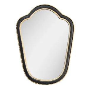 Černo-zlaté antik nástěnné zrcadlo - 19*2*26 cm 62S257