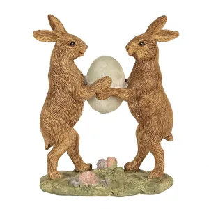 Dekorace králíčci držící vajíčko - 11*5*13 cm 6PR5008