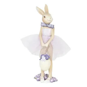 Dekorace králičí dívka v sukýnce a vajíčkem v ruce - 8*8*25 cm 6PR3124