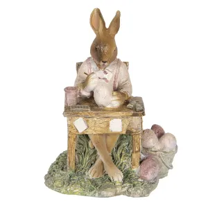 Dekorace králíka malujícího vajíčka - 11*9*14 cm 6PR3310