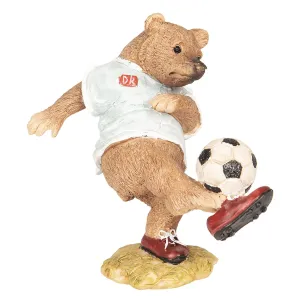 Dekorace Medvěd hrající fotbal - 10*6*10 cm 6PR2576