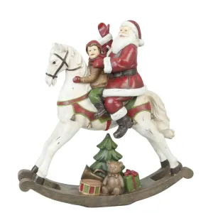 Dekorace Santa na houpacím koni - 29*10*30 cm XXP0150