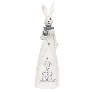 Dekorace socha králičí dáma v šatech a s vajíčkem - 10*9*30 cm 6PR4039