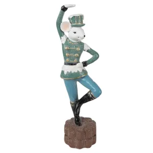 Dekorace socha Myška v modré uniformě - 8*7*26 cm 6PR3961