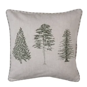 Béžový bavlněný povlak na polštář se stromky Natural Pine Trees - 40*40 cm NPT21
