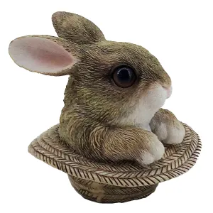Dekorativní soška králíka v klobouku - 9*9*9 cm 6PR3344