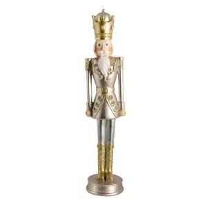 Dekorativní soška Louskáčka stříbrno zlatá - Ø 12*56 cm 6PR3415