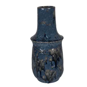 Modrá keramická váza Blue Dotty L - Ø 13*30 cm 6CE1571L