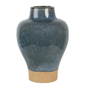 Modro hnědá keramická váza Lorenzo - Ø 21*31 cm 6CE1263