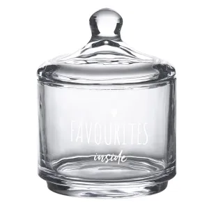 Úložná transparentní nádoba dóza s víčkem a srdíčkem Favourites - Ø 10*13 cm 6GL4261