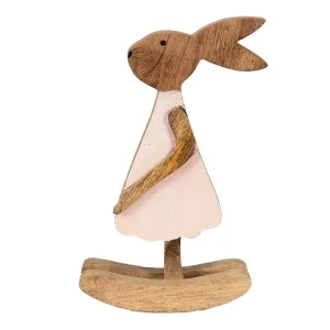 Dřevěná dekorace králíčí dívka v šatičkách L - 17*7*30 cm 6H2151L