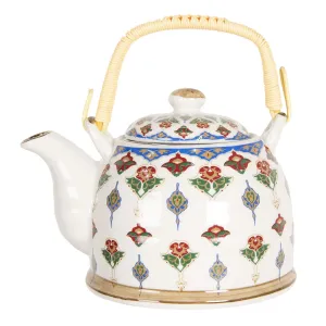 Konvice na čaj s květinovými ornamenty - 18*14*12 cm / 0,8L 6CETE0062