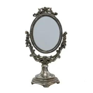 Stříbrno-šedé antik dekorativní stolní zrcadlo Édith - 16*11*29 cm 62S243