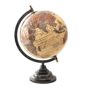 Hnědý dekorativní glóbus na podstavci Globe - 22*22*33 cm 64911