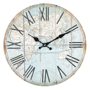 Nástěnné hodiny World  - Ø 34*4 cm / 1xAA 6KL0540